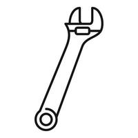 icono de llave de fontanero, estilo de contorno vector