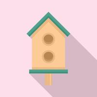 City bird house icon, flat style vector