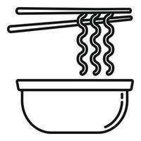 Noodle bowl icon, outline style vector