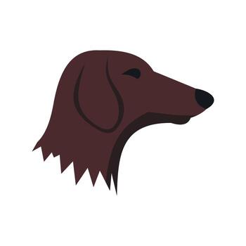 icono de perro salchicha, estilo plano vector
