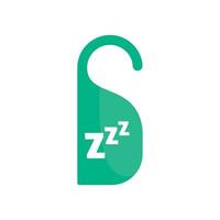 Sleep hanger tag icon, flat style vector