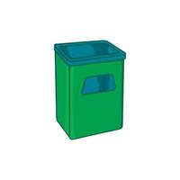 Street dustbin icon, cartoon style vector