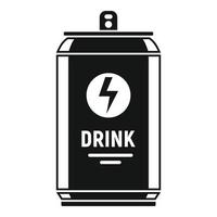 icono de lata de bebida energética, estilo simple vector