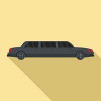 Retro limousine icon, flat style vector