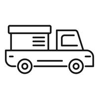 icono de entrega de camión de remolque, estilo de esquema vector