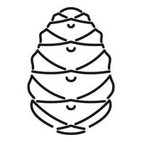 icono de cono de pino de navidad, estilo de contorno vector