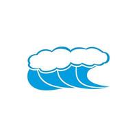 High waves with foam icon, simple style vector