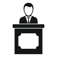 Prosecutor tribune icon, simple style vector