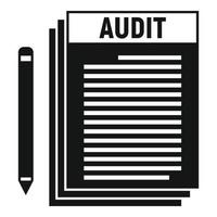 icono de documentos de auditoría, estilo simple vector