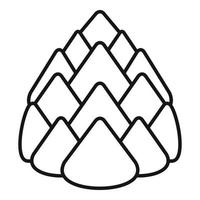 Autumn pine icon, outline style vector