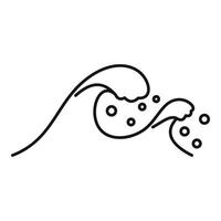 Beach tsunami icon, outline style vector