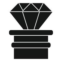 Diamond video game prize icon, simple style vector