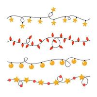 Christmas lights. Set of colorful garlands vector