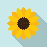 icono de girasol agrícola, tipo plano vector