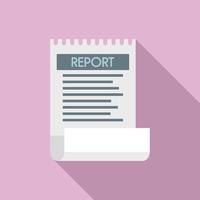 Bill paper report icon, flat style vector