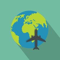 World tourism icon, flat style. vector