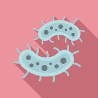 Biohazard bacteria icon, flat style vector