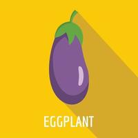 Eggplant icon, flat style. vector