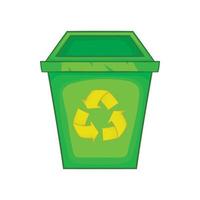 Eco dustbin icon, cartoon style vector