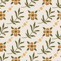 Delicate floral boho seamless pattern vector