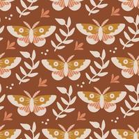 Vintage seamless pattern with butterflies vector