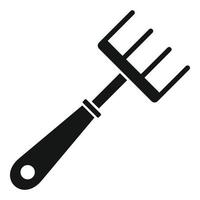 Hand rake icon, simple style vector