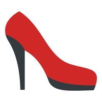 Red black shoe icon, flat style vector