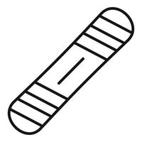 Snowboarding board icon, outline style vector