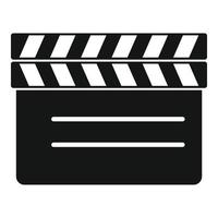 Closed film clapper icon, simple style vector