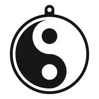 Yin yang medallion icon, simple style vector