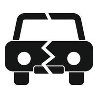 icono de separación de coche de divorcio, estilo simple vector