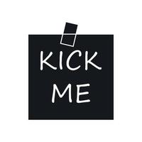 Inscription kick me icon, simple style vector