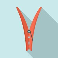 Photo clothes pin icon, flat style vector