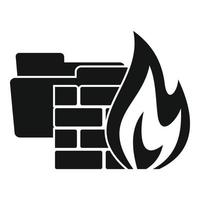 Folder firewall icon, simple style vector
