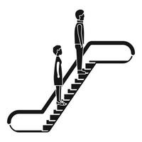 icono de escalera mecánica de personas, estilo simple vector