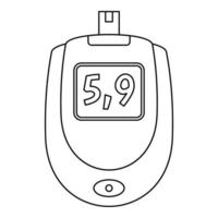 Blood glucose level icon, outline style vector