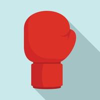 Boxing red glove icon, flat style vector