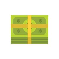 Bundle banknote icon, flat style vector