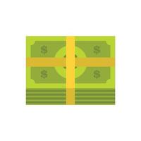 Bundle banknote icon, flat style vector