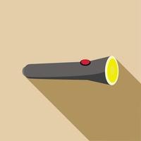 Black flashlight icon in flat style vector