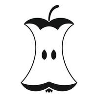 icono de manzana comido, estilo simple vector