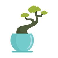 House tree pot icon, flat style vector