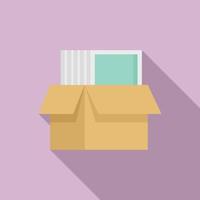 Windows installation box icon, flat style vector