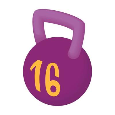 Weight 16 kg icon, cartoon style