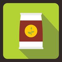 Seeds bag icon in flat style vector