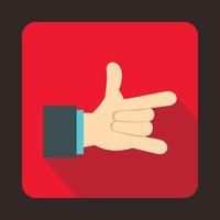 I Love You hand sign icon, flat style vector