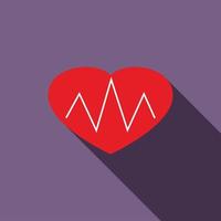 Heartbeat icon, flat style vector