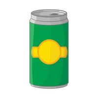 latas de aluminio para icono de cerveza, estilo de dibujos animados vector