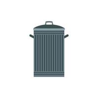 Trash can icon, flat style vector