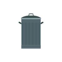 Trash can icon, flat style vector